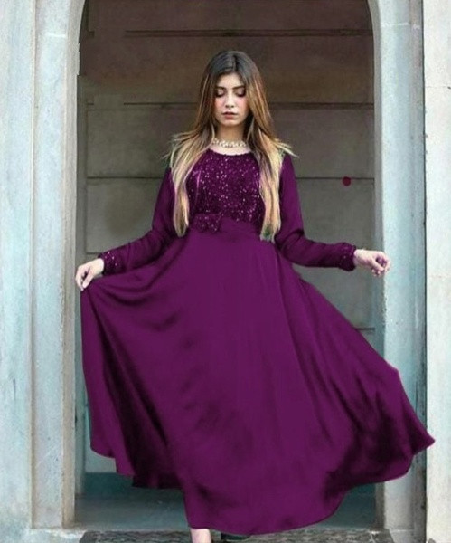 Sequence work readymade silk fabric party gown