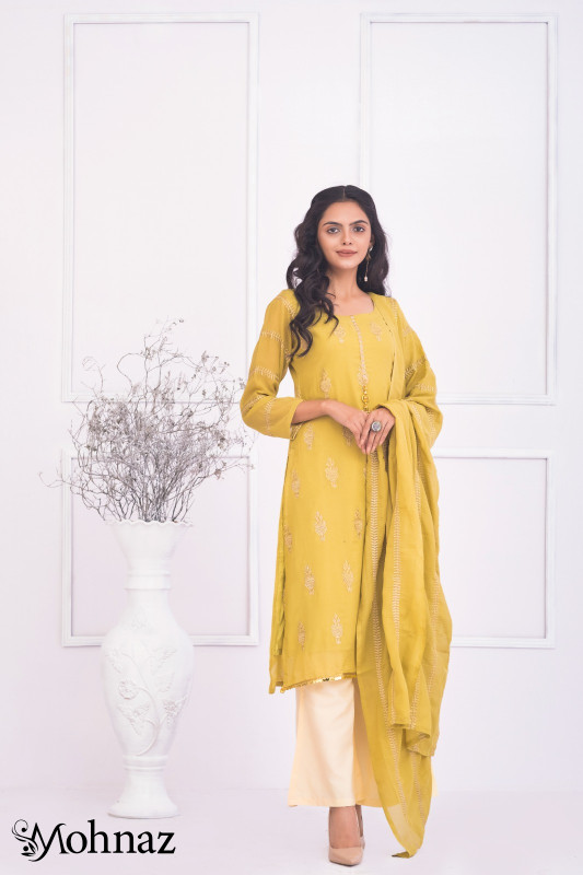 Unstitched Georgette Three Piece