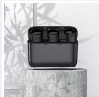 J13 Wireless Lavalier Microphone with Charging Case,Dual Lapel Microphone,Clip On Mic for