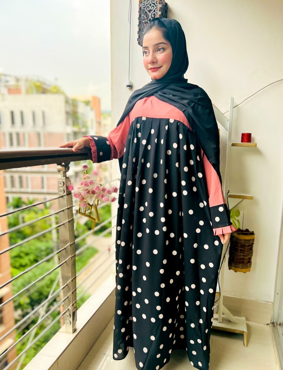 Dubai Stylish Cherry Georgette Borka for Women