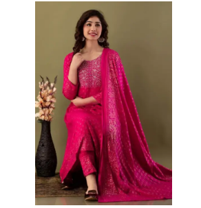 Unstitched Printed Cotton Three Piece For Women