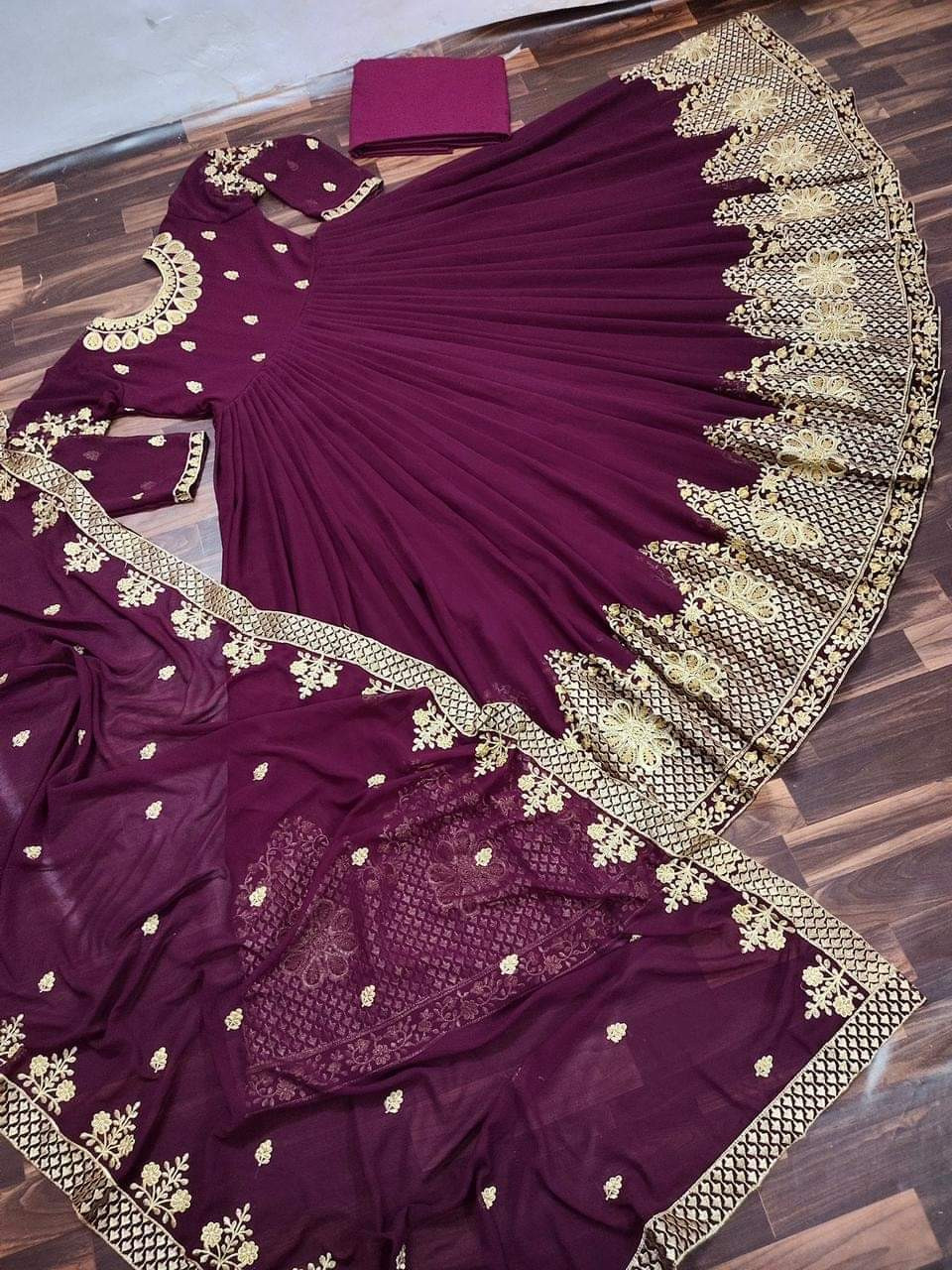 Semi Stitched Georgette Embroidery Long Floor Touch Anarkali Party Dress