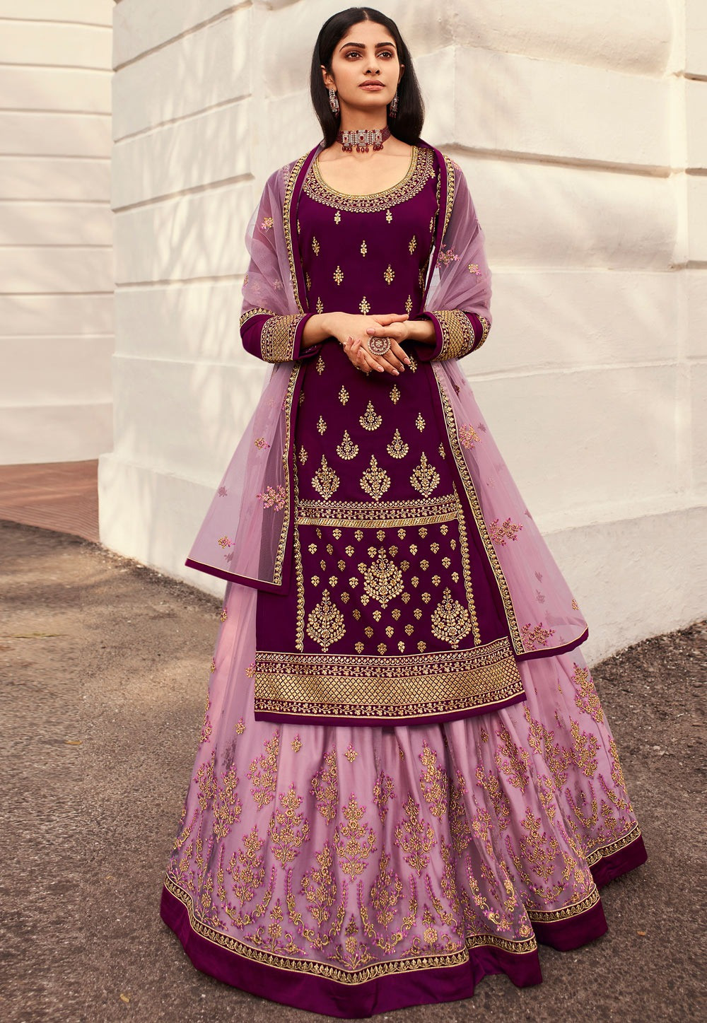 Readymade Georgette Embroidered Party Dress