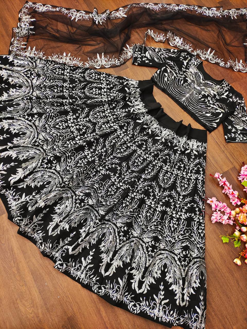 Readymade Lehenga Georgette Embroidery Party Dress