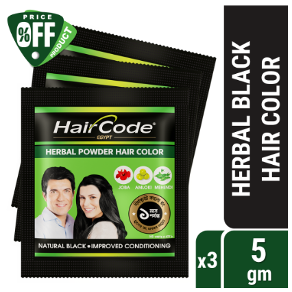 HairCode Egypt Herbal Hair Color (Black) (5g X 3)