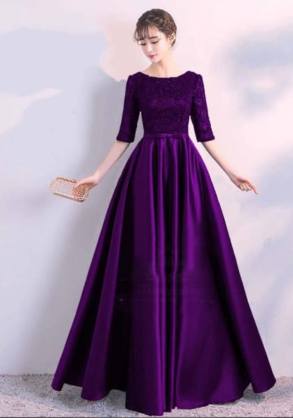 Lace embroidery work readymade silk fabric party gown