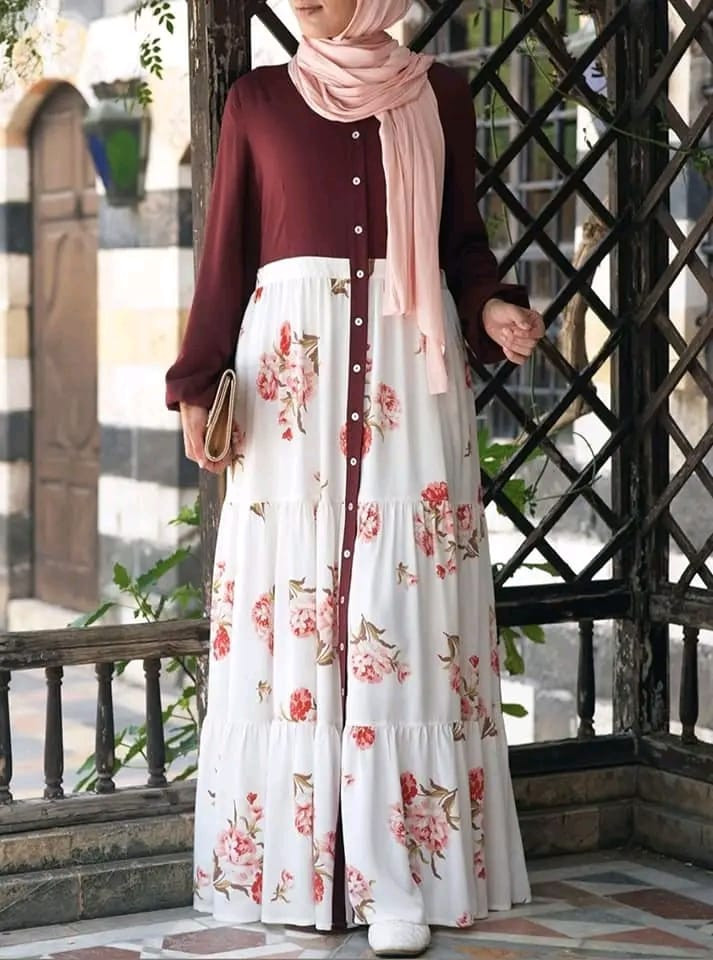 Outwear Stylish Dubai Cherry Georgette Borka