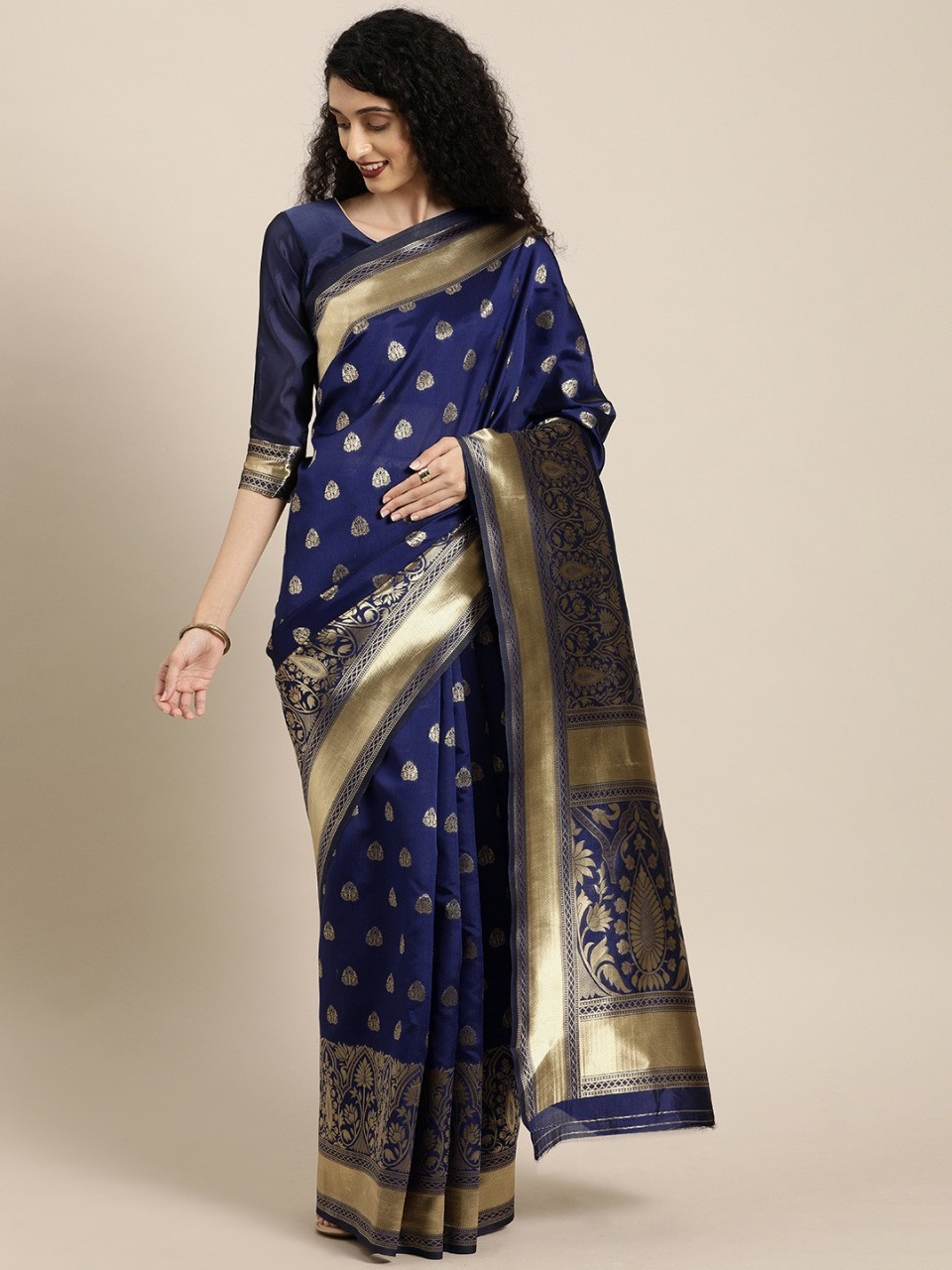 Printed silk saree with blouse piece