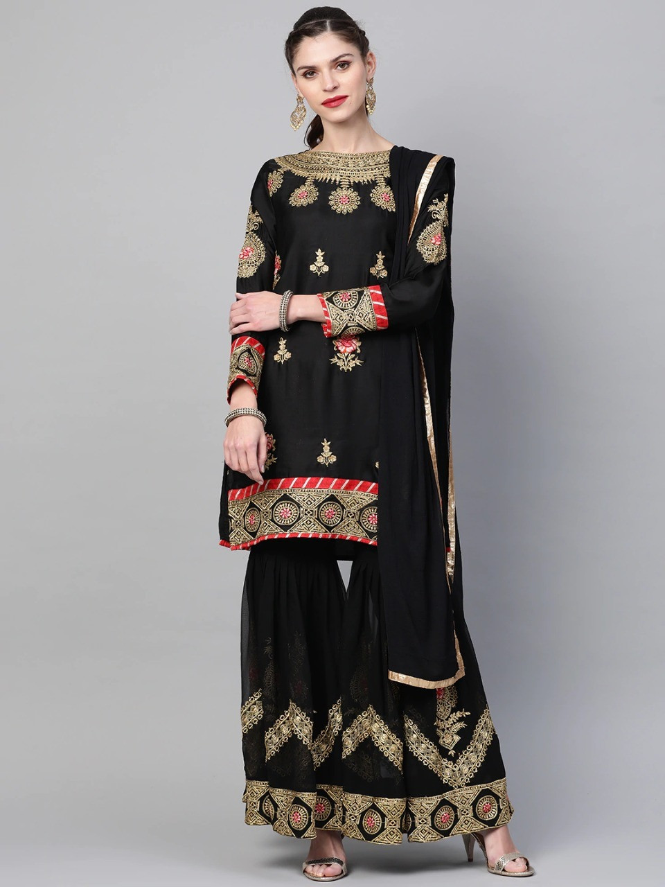 Stitched Georgette Embroidered Sharara