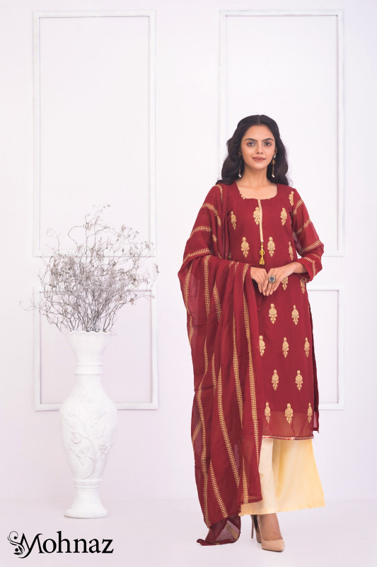 Unstitched Georgette Three Piece