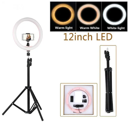 12 inch Selfie Ring Light with Tripod Stand & Cell Phone