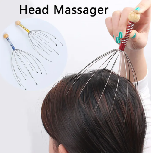 Metal Manual Octopus Head Massager