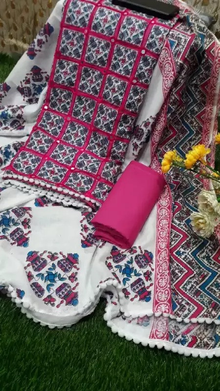 100% pure cotton three piece