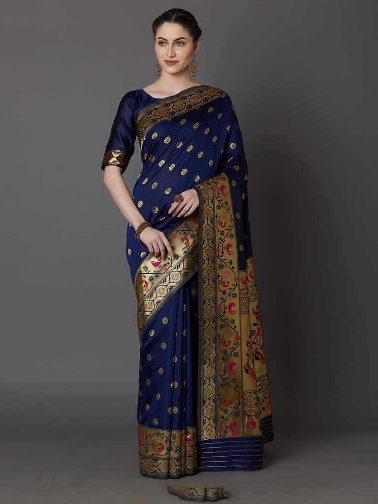 Printed silk saree with blouse piece