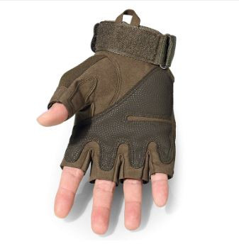 Half finger Military Grade Tactical Outdoor Hand Gloves-Army Green