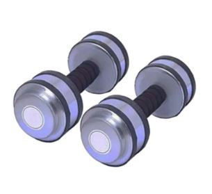 Combo Pack of Two Pieces Rubber Dumbbell Set -7Kg*2pc=14kg - Silver