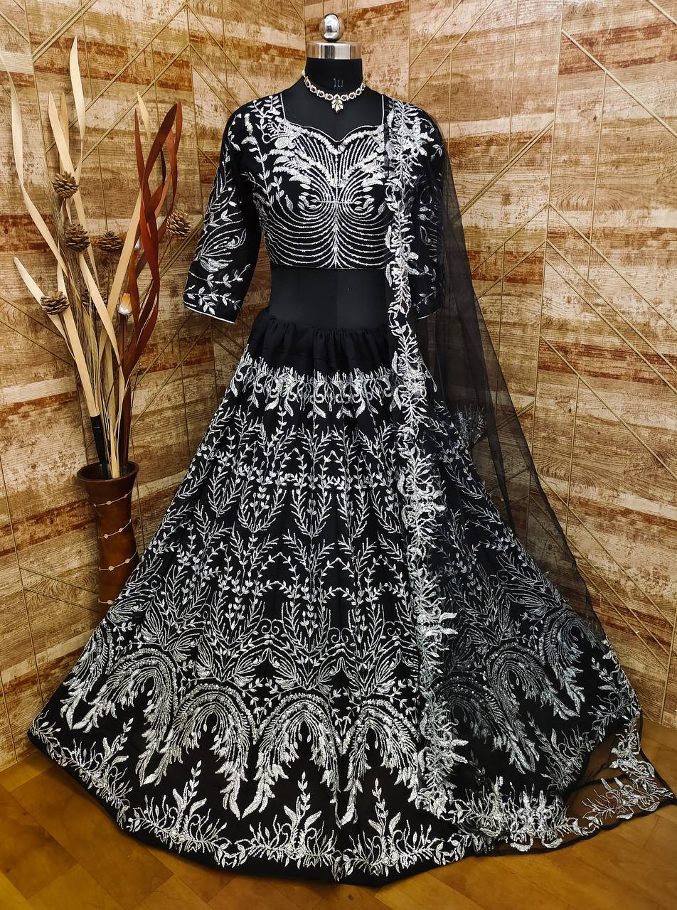 Readymade Lehenga Georgette Embroidery Party Dress