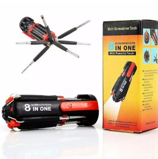 8 In 1 Multi Screwdriver With Powerful Torch